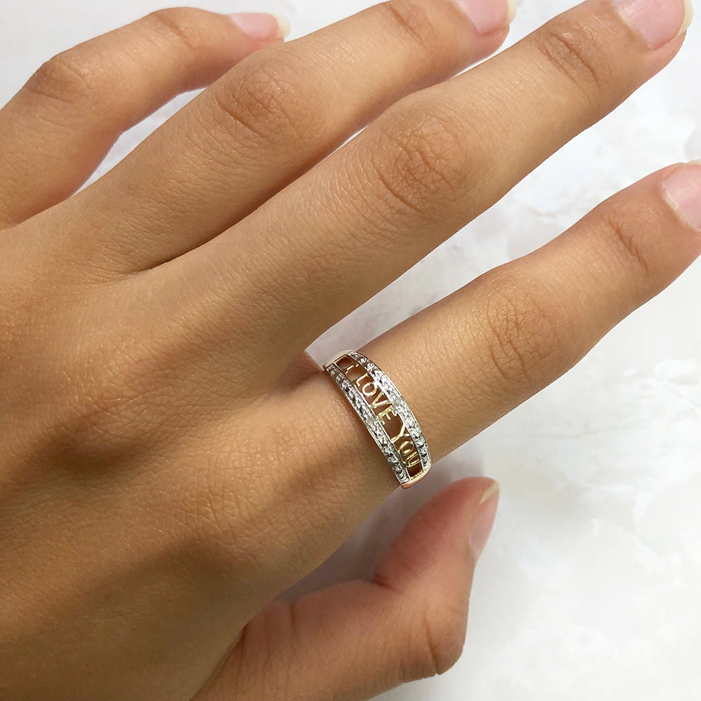 Promise Ring Silver, Hand Stamped Single Band